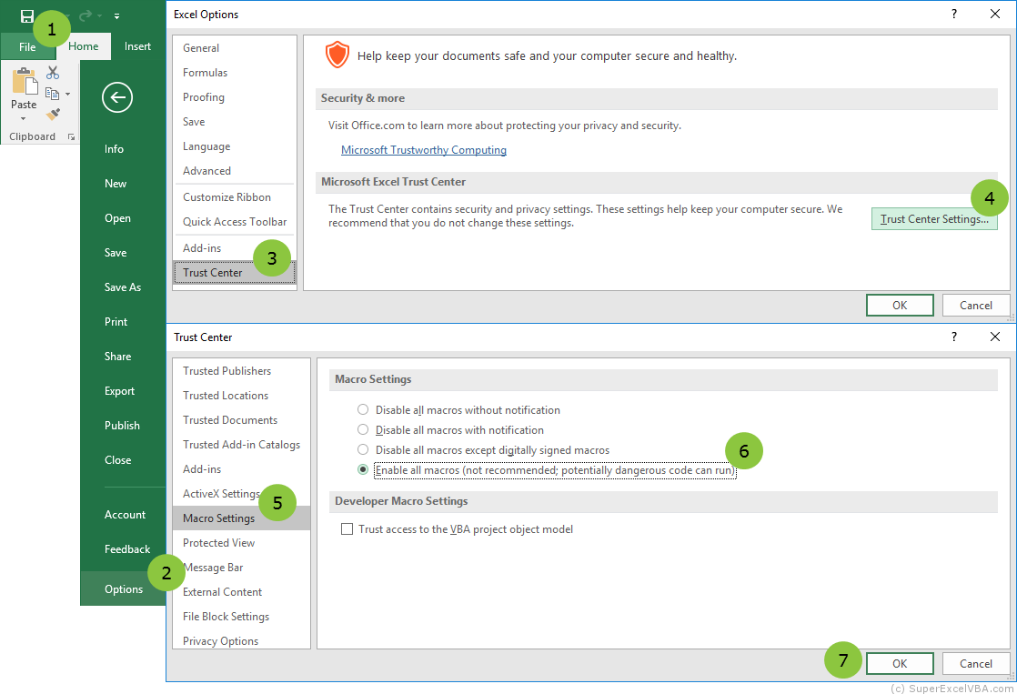 Enabling Macros