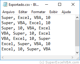 Exemplo CSV