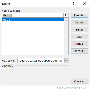 Exibir Macro