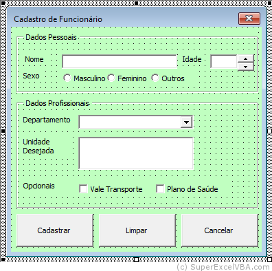 UserForm Edição